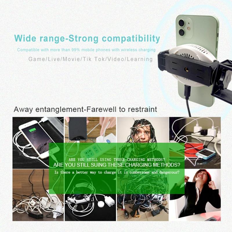 15W Magnetic Wireless Charger For Refrigeration - Grey