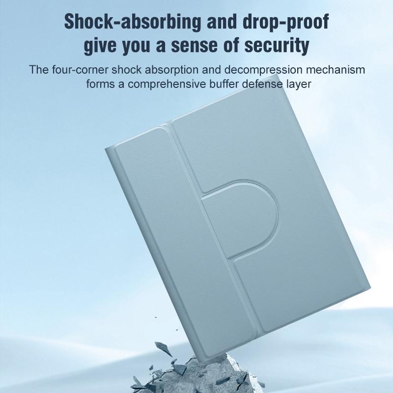 360 Degree Rotatable Bluetooth Keyboard Leather Case With Three-Colour Backlight - Pink - For Ipad 10.2 2021 / Air 2019