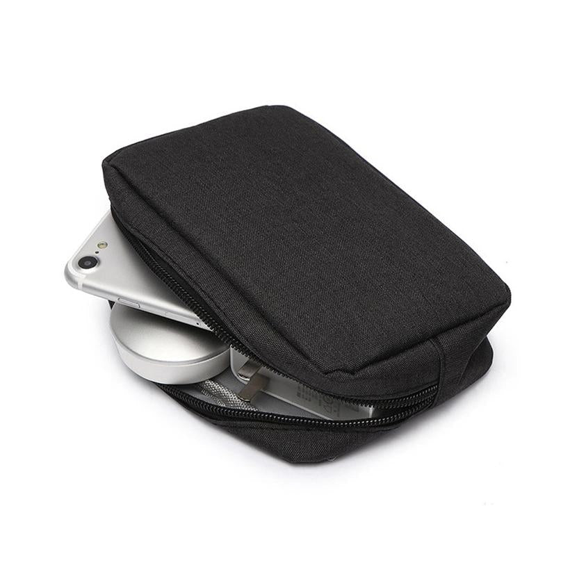 Versatile Headphone Charger & Data Cable Storage Bag - 23 x 11.5 x 5.5cm - Grey