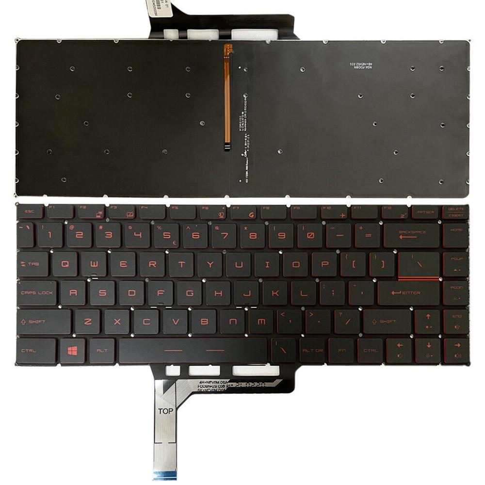 Backlit Laptop Keyboard for Msi Gs65 Series - us Version - Grey