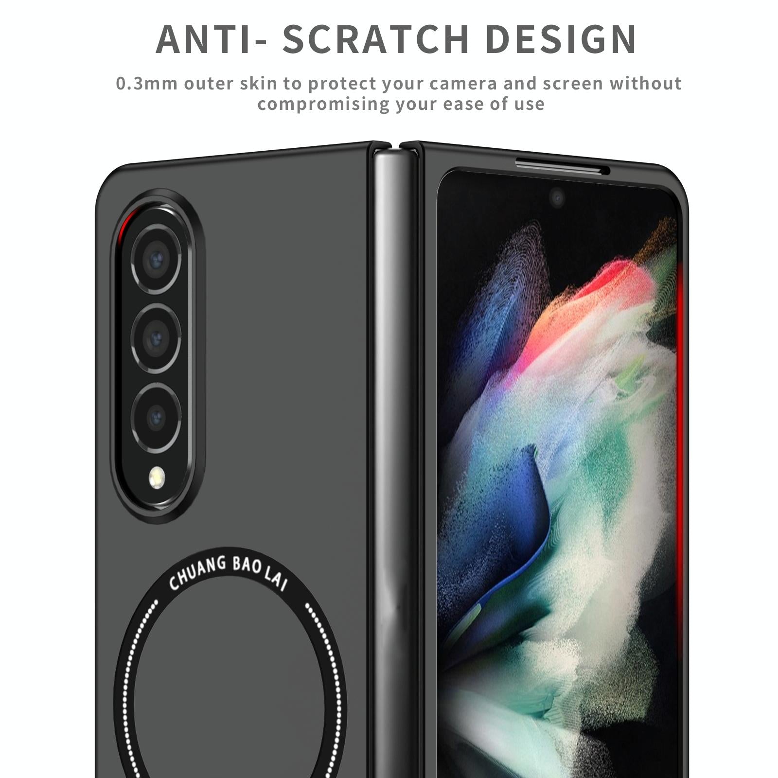 For Samsung Galaxy Z Fold4 5G Secure & Portable Magnetic Folding Case - Purple