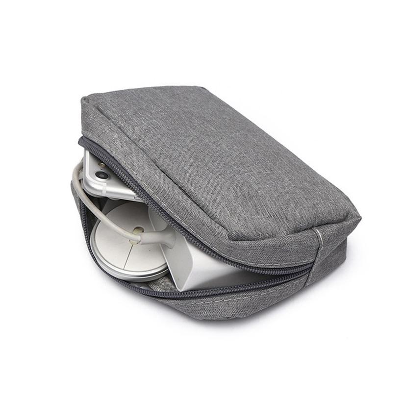 Versatile Headphone Charger & Data Cable Storage Bag - 17 x 11.5 x 5.5cm - Grey