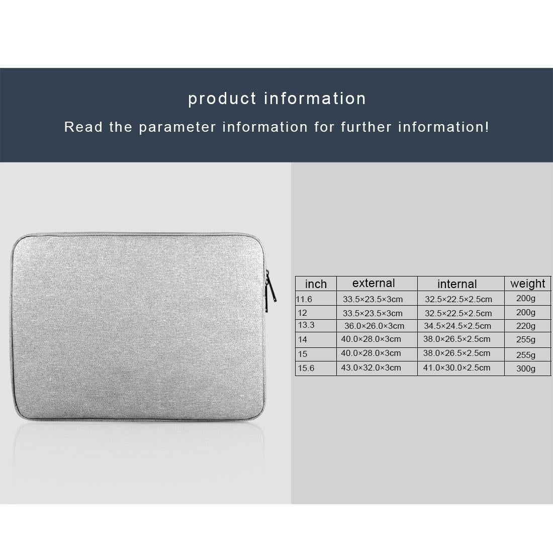 Universal Oxford Cloth Laptop Tablet Bag - 14-15.4 Inch - Business Inner Package - Grey