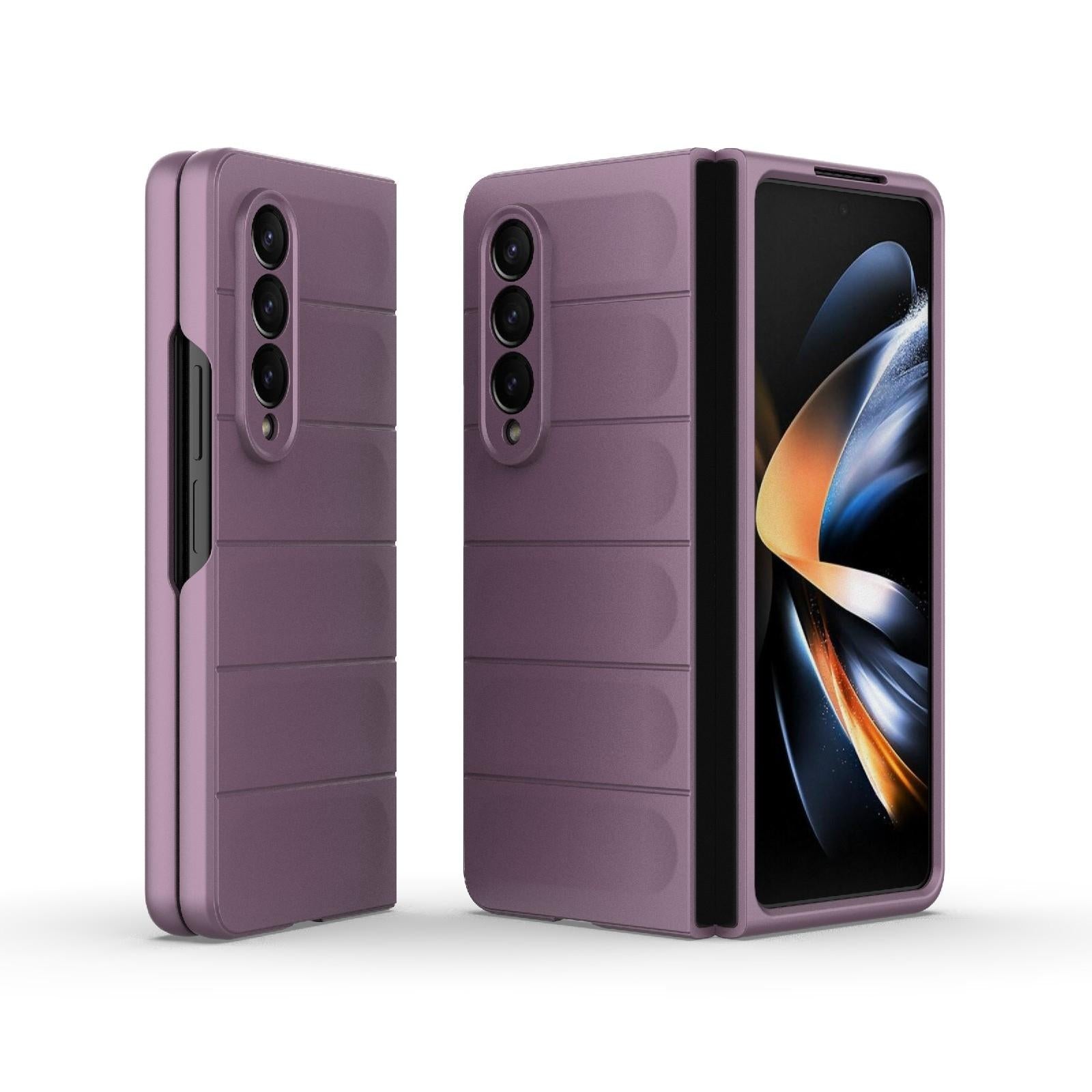 For Samsung Galaxy Z Fold4 5G Foldable Shockproof Phone Case with Magic Shield - Slim Design - Purple