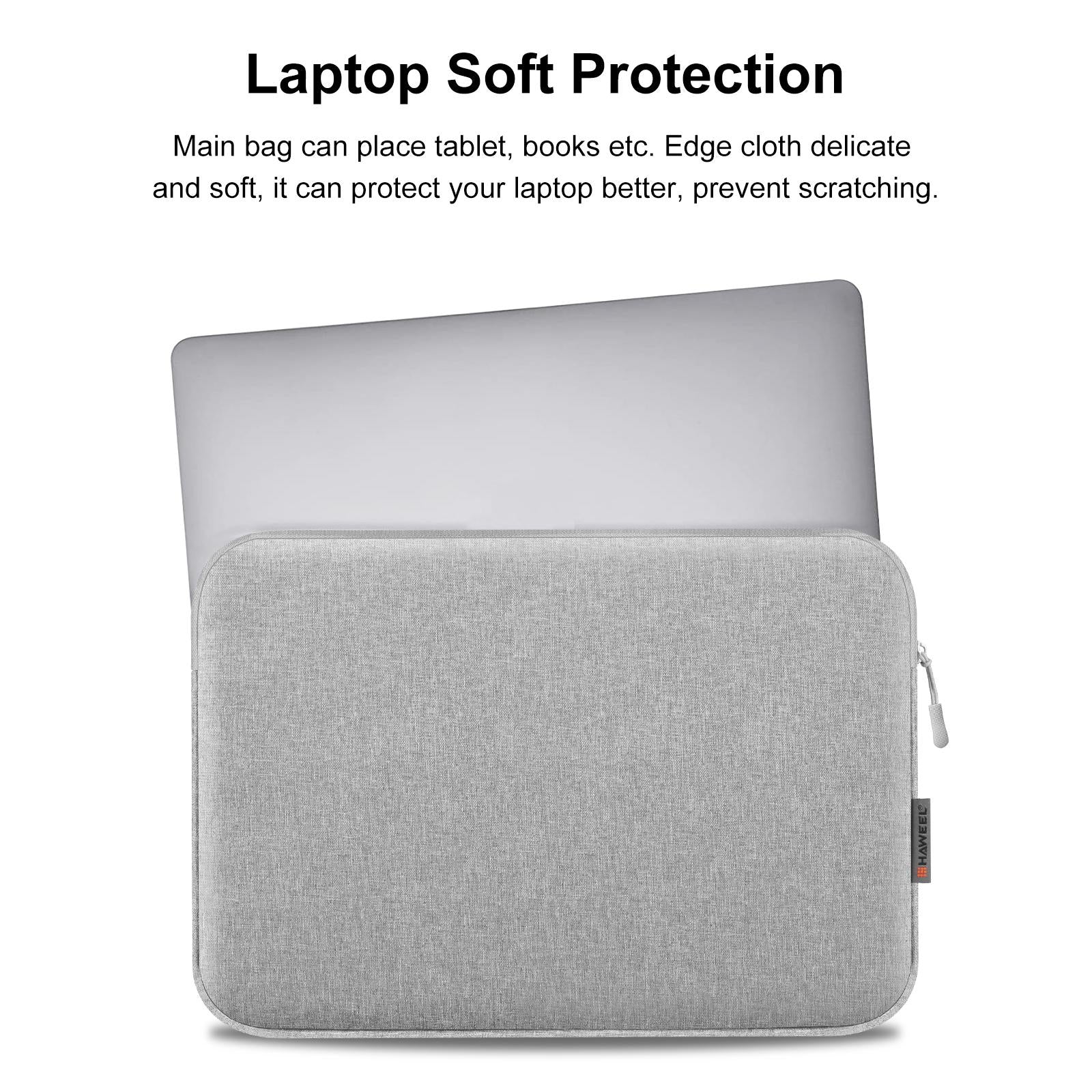 14-15 Inch Laptop Sleeve Briefcase Bag with Zipper - Grey