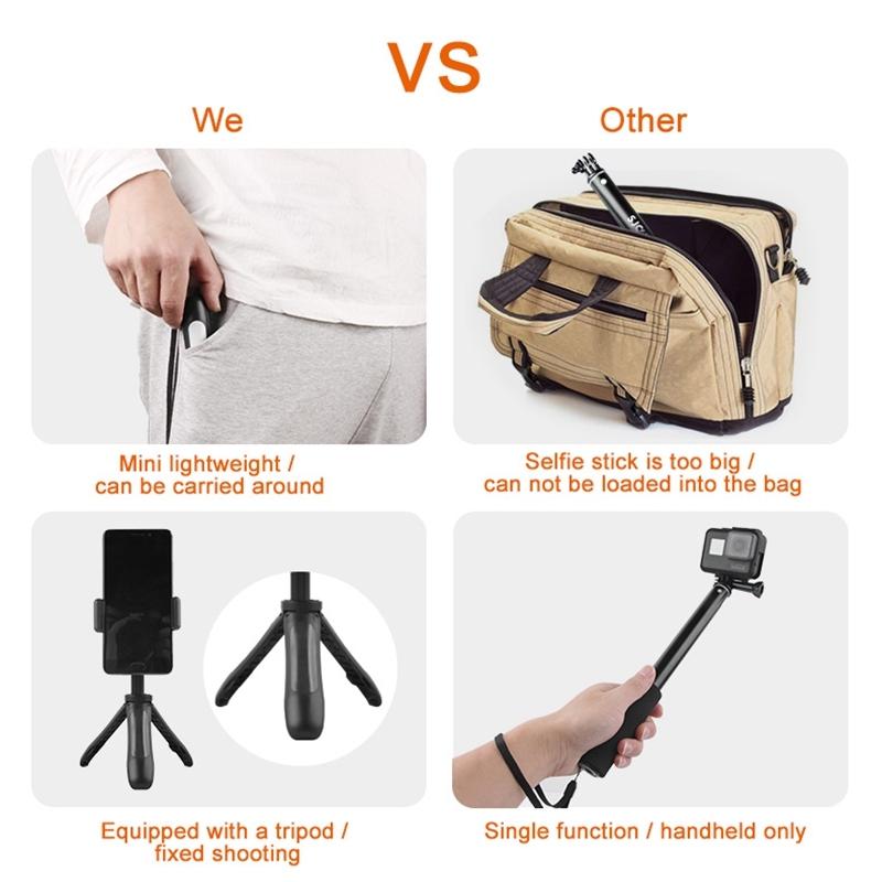 Mini Tripod for Gopro Insta360 Dji Action Cameras - Grey