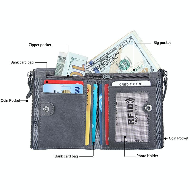 Men Leather Rfid Blocking Card Holder Wallet - 12.1x9.4x2.7cm - Ccb1085H