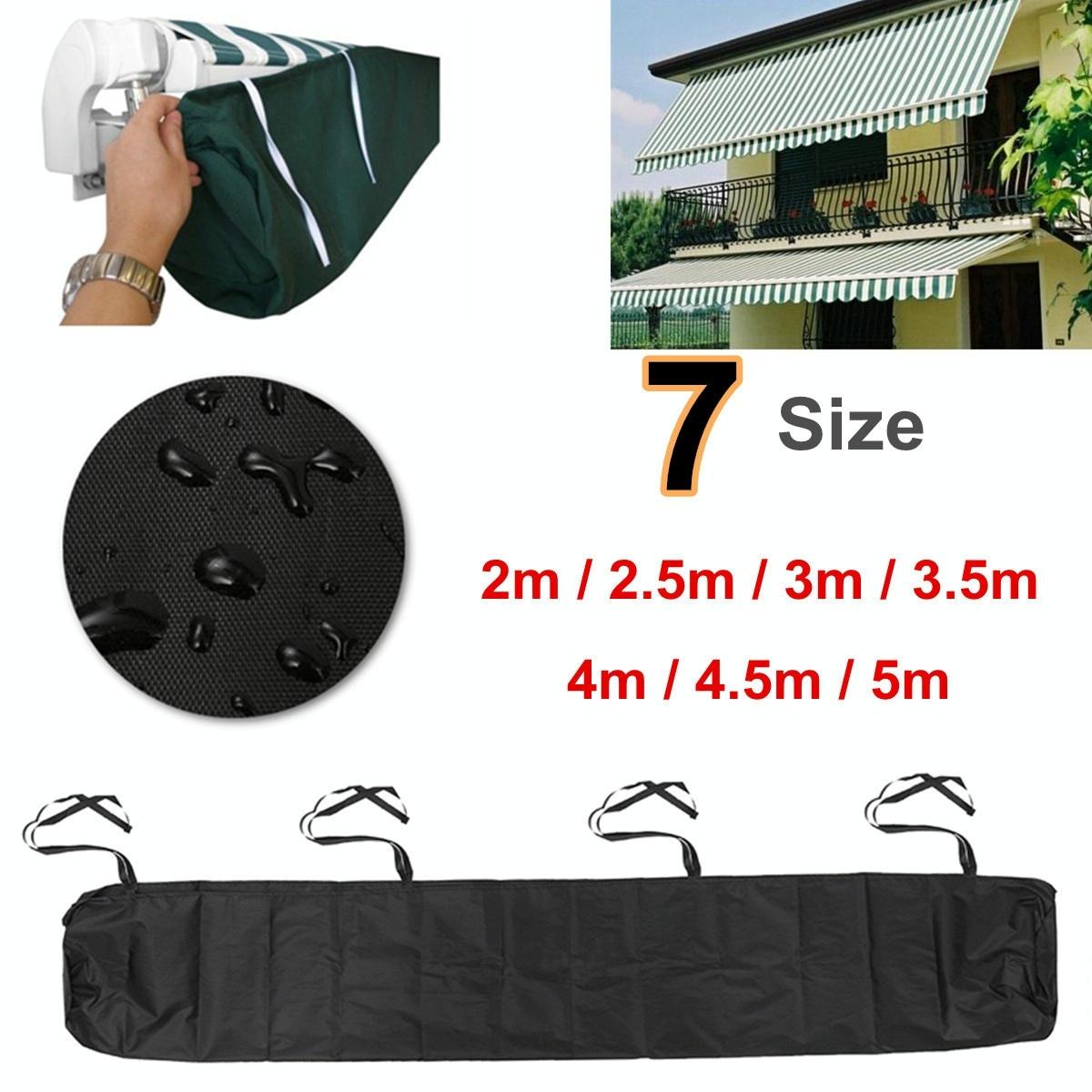 2.5m Waterproof Retractable Roller Blind Awning Cover - Dustproof Protection - Grey