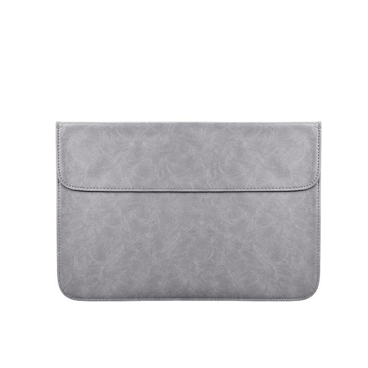 Horizontal Magnetic Leather Laptop Inner Bag - Invisible Buckle - Grey