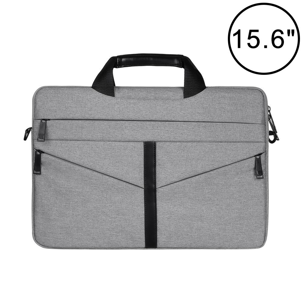 Stylish Zipper Laptop Bag with Shoulder Strap - Durable & Breathable - Light Grey