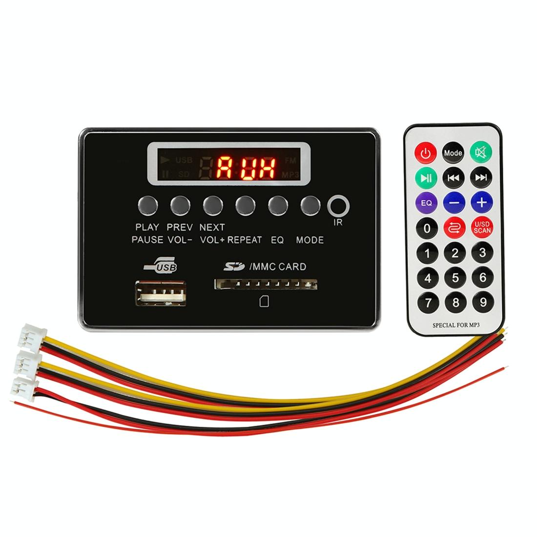 Car Mp3 Player Board With Bluetooth Fm Radio Sd / Usb / Aux Remote - Silver Grey