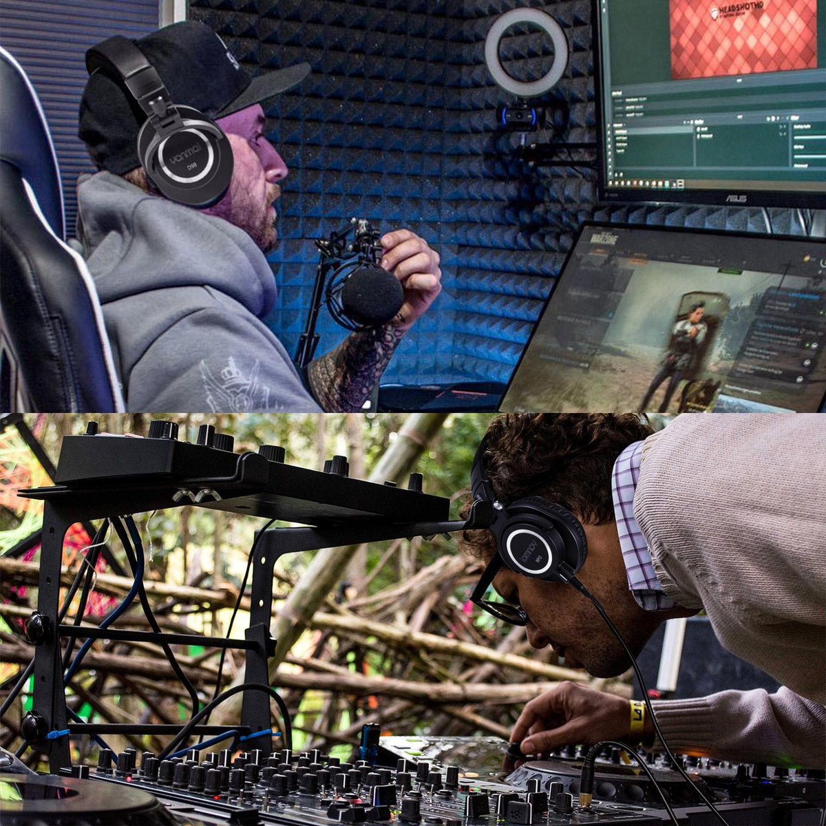 Professional Recording Headphones Yanmai D98 - Silver Grey