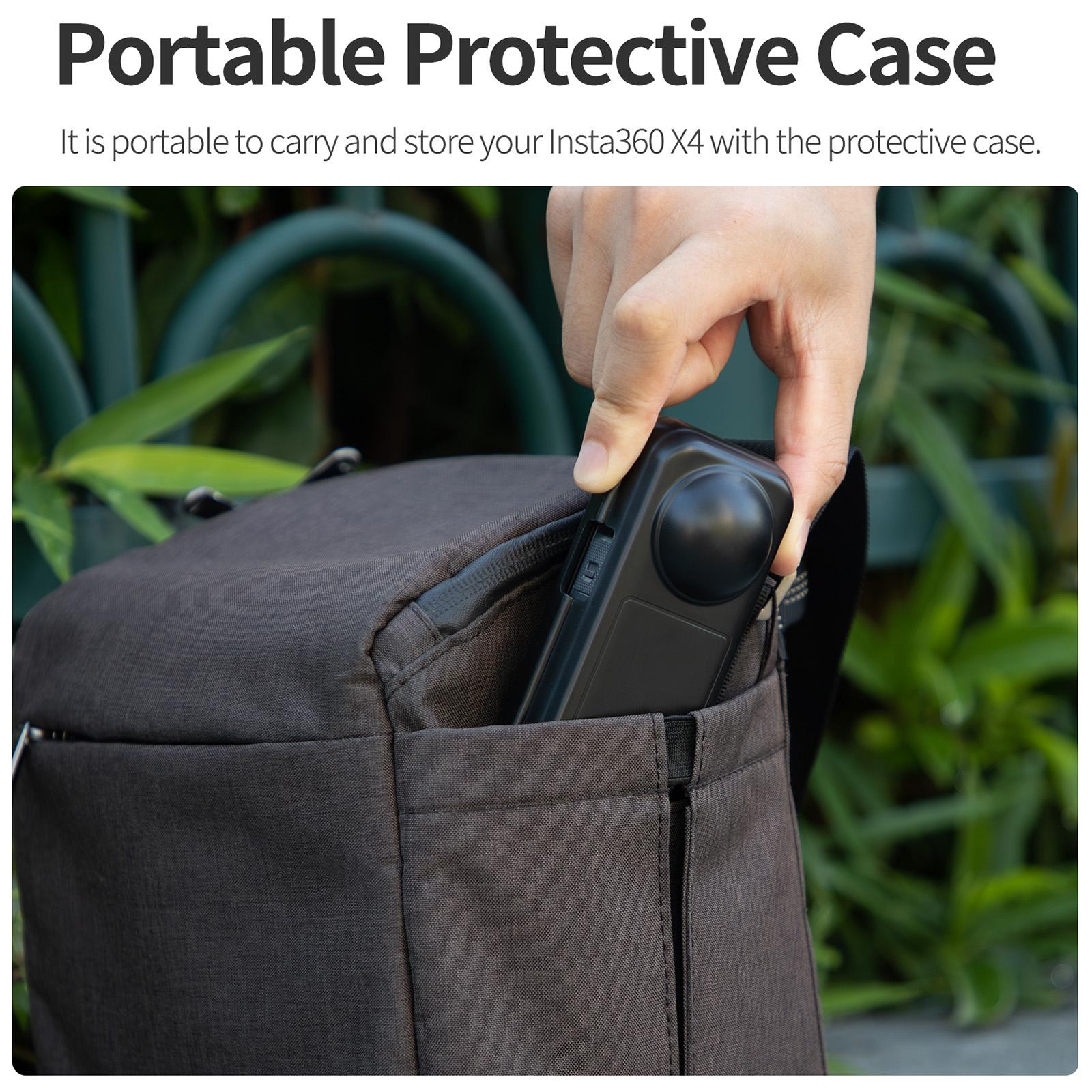 Transparent Black Sunnylife Camera Cover for Insta360 X4 with Integrated Lens Screen Protection