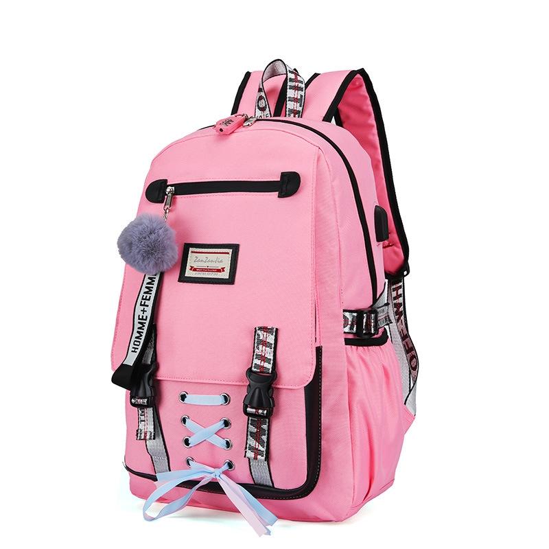 Anti-theft Usb Backpack for Sports and Leisure - Purple
