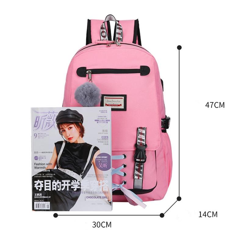 Anti-theft Usb Backpack for Sports and Leisure - Purple