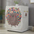 Cartoon Cotton Linen Drum Roller Washing Machine Dust Cover - 83x60x60cm Size - Cat