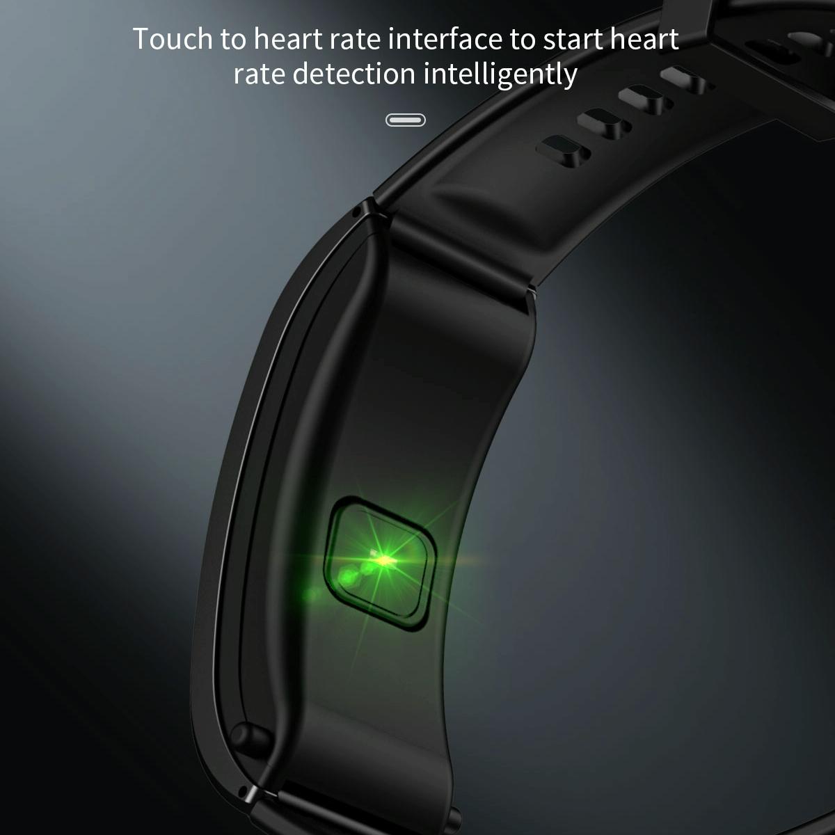 Bluetooth Sleep Heart Monitor Bracelet - B7 - Silver + Silver Steel Chain