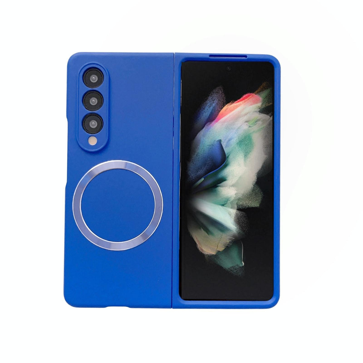 For Samsung Galaxy Z Fold4 5G Magnetic Skin Case - Magsafe - Royal Blue