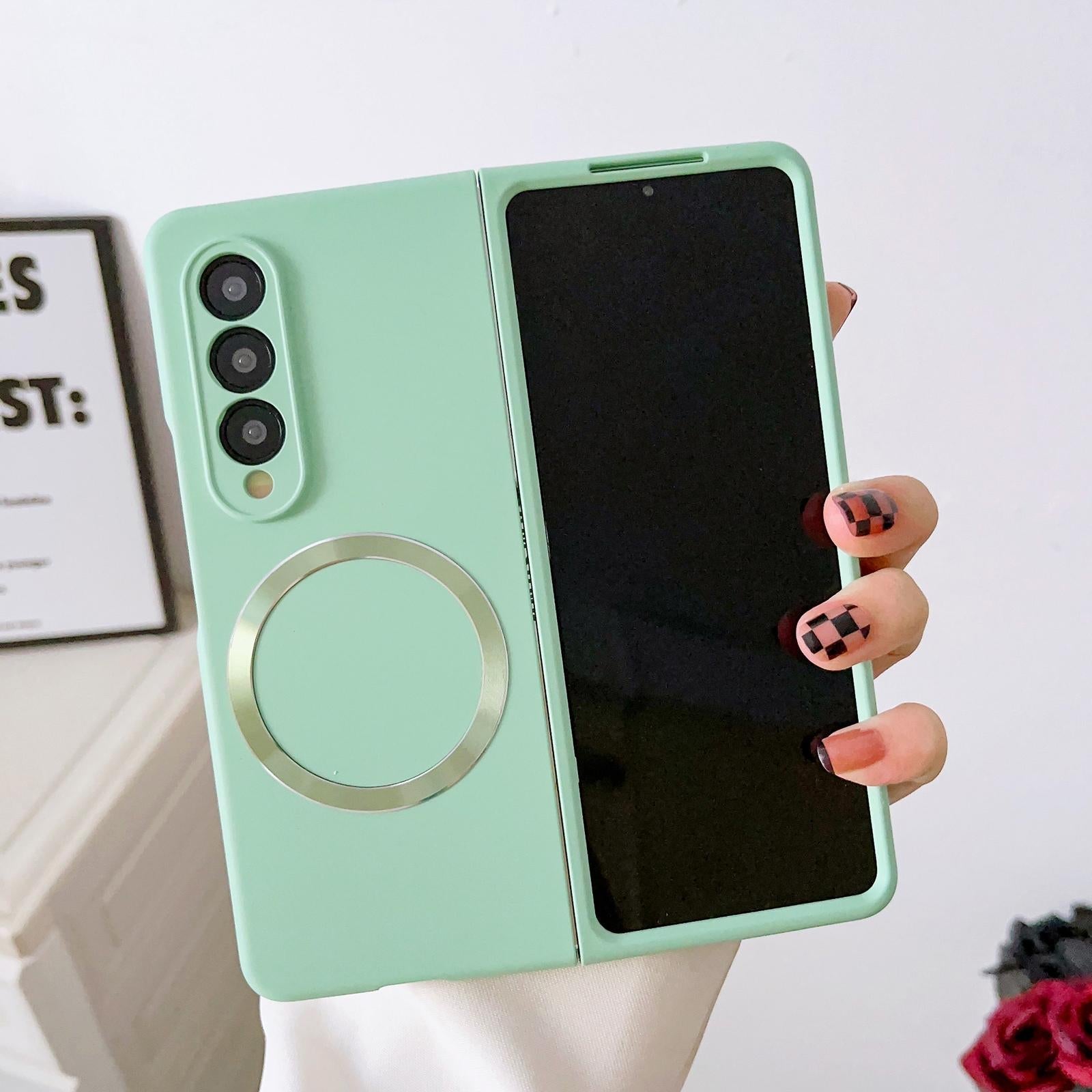 For Samsung Galaxy Z Fold4 5G Magnetic Skin Case - Magsafe - Royal Blue