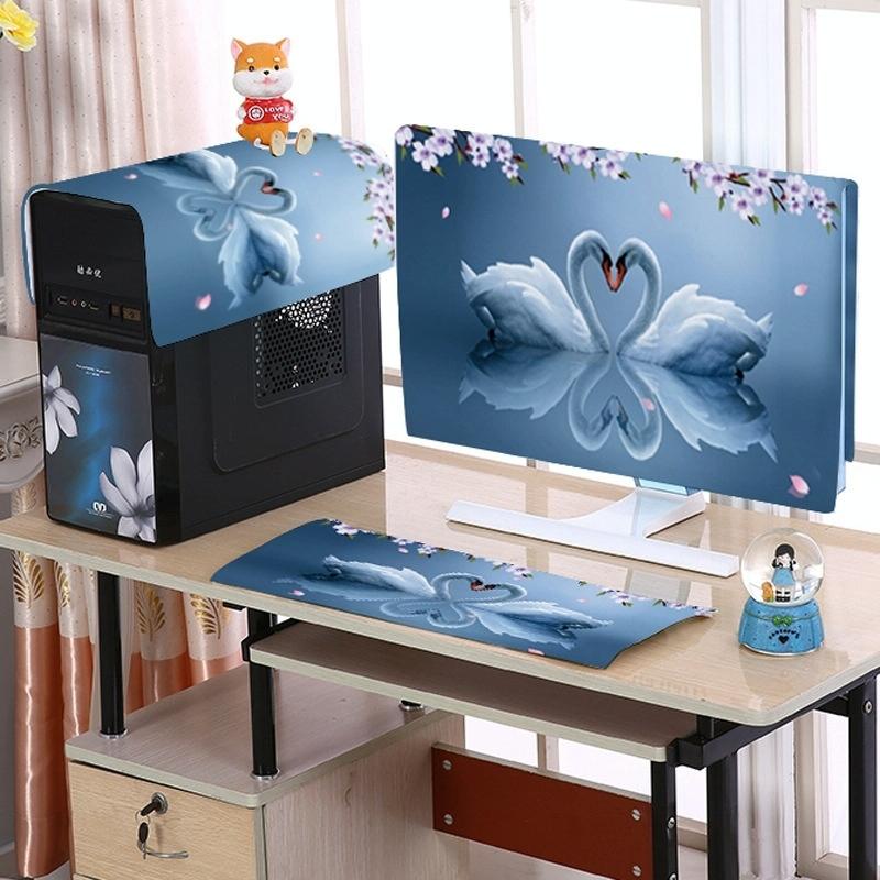 22 Desktop Computer Lcd Monitor Dust-proof Cover - Cloth Material - Grey Deer