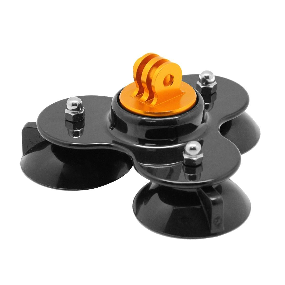 Universal Suction Cup Mount for Action Cameras with Tripod and Handle - Gold