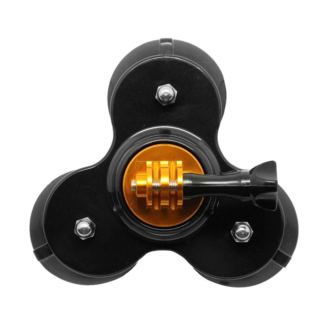 Universal Suction Cup Mount for Action Cameras with Tripod and Handle - Gold