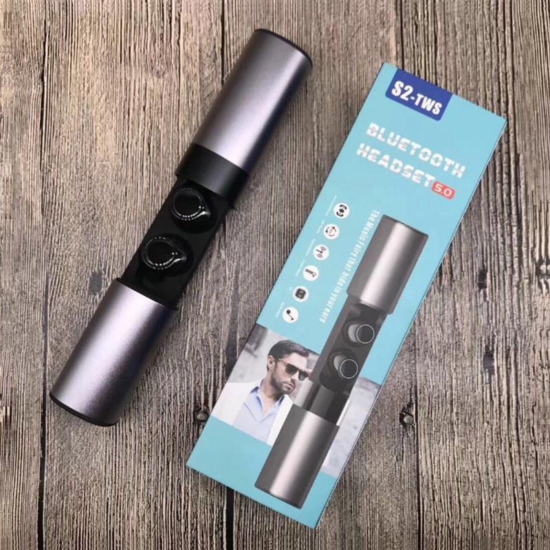 Wireless Tws Bluetooth V5.0 Earphones with Drawer Type S2 Design - Gold