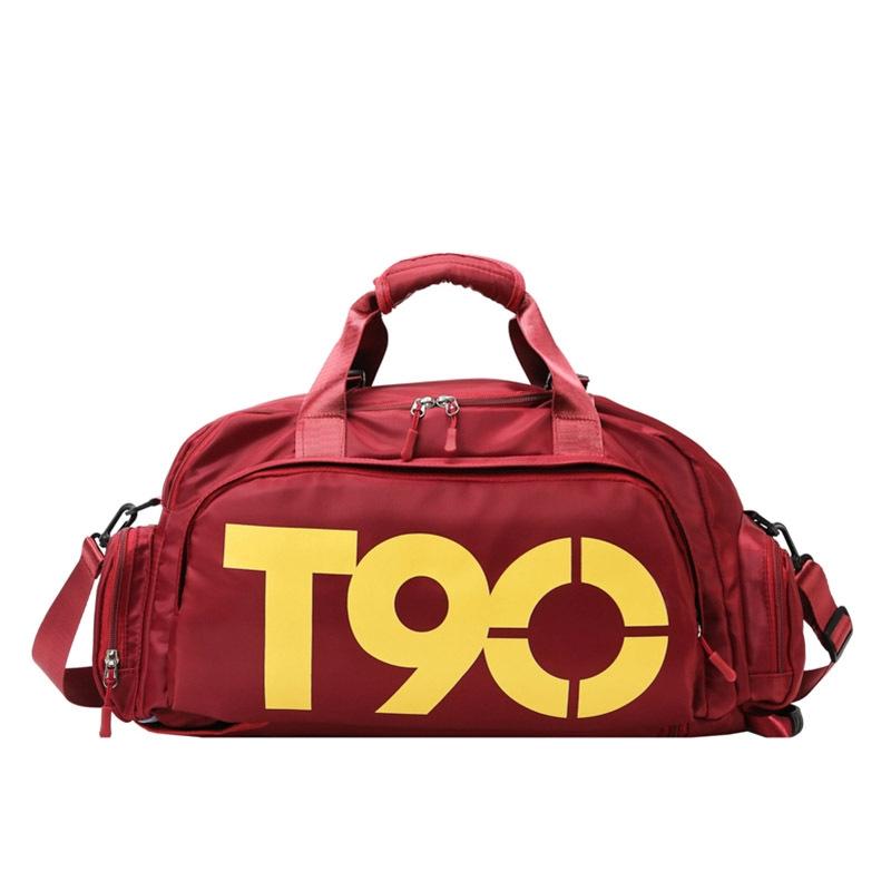 Large Capacity Sports Bag With Wet / Dry Separation - Red Yellow