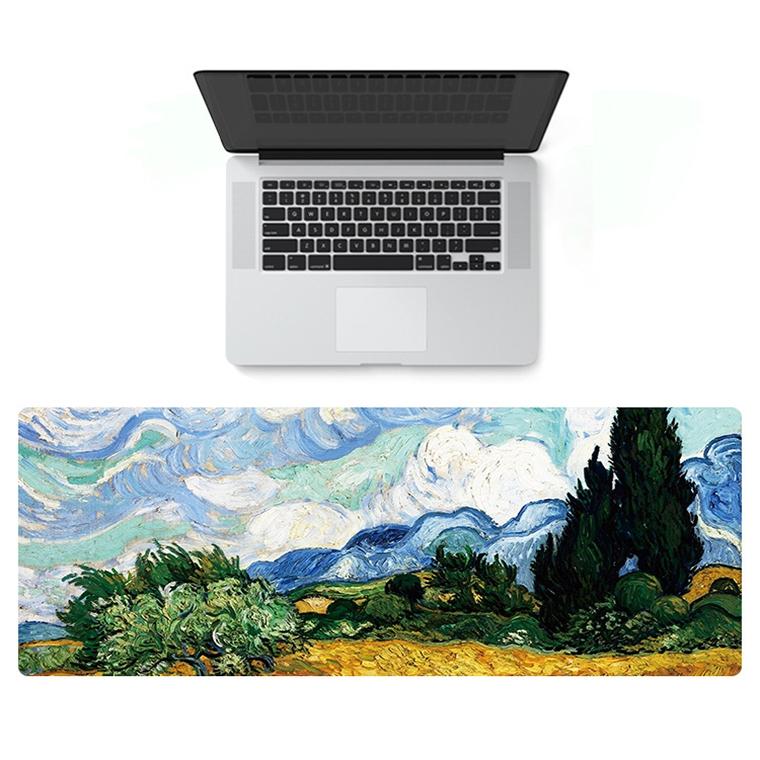 Large Desk Mouse Pad For Oil Painting - Apricot Flower