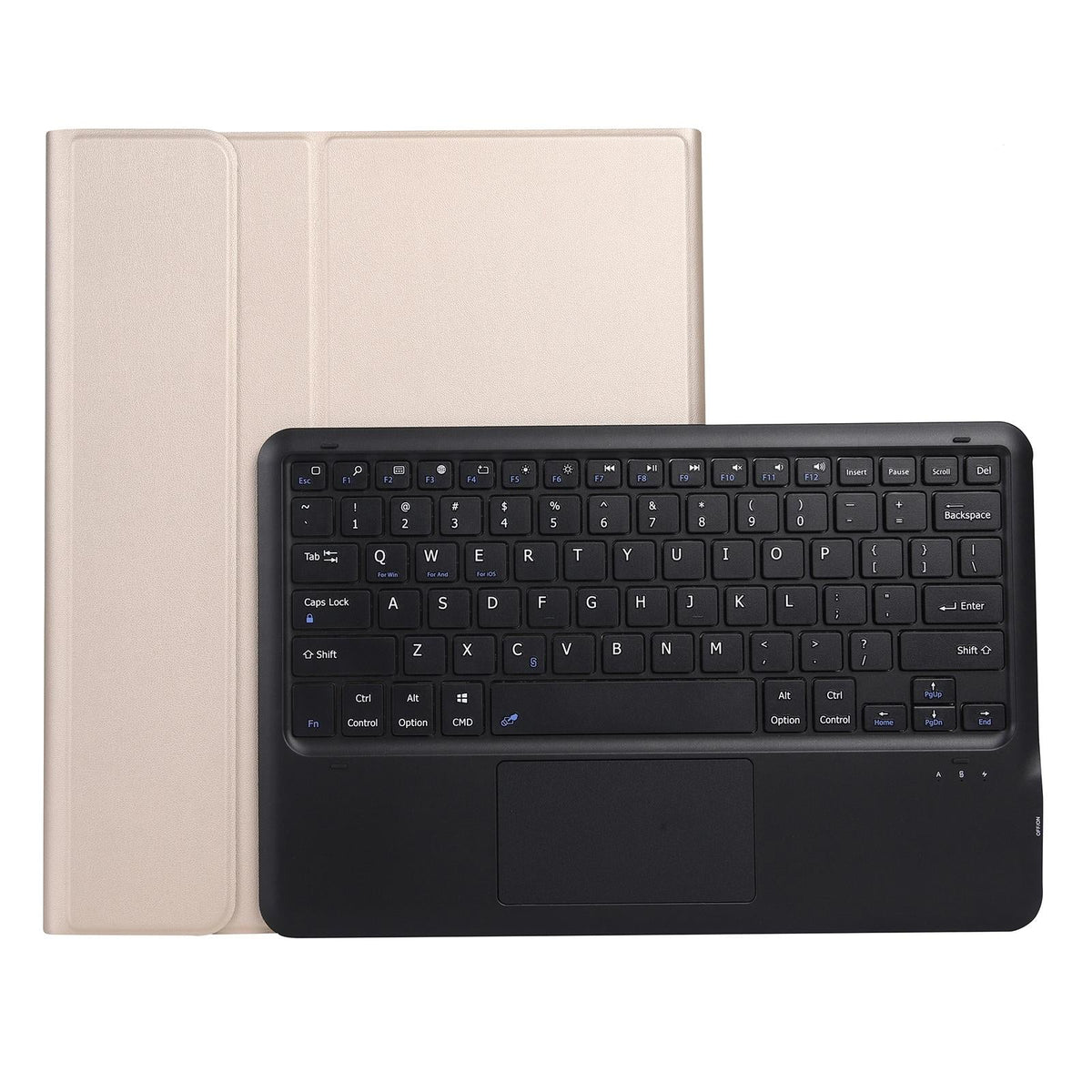 Detachable Bluetooth Keyboard Tablet Case For Ipad Pro 12.9 - Ultra-Thin With Touchpad Pen Slot &amp; Holder - Gold