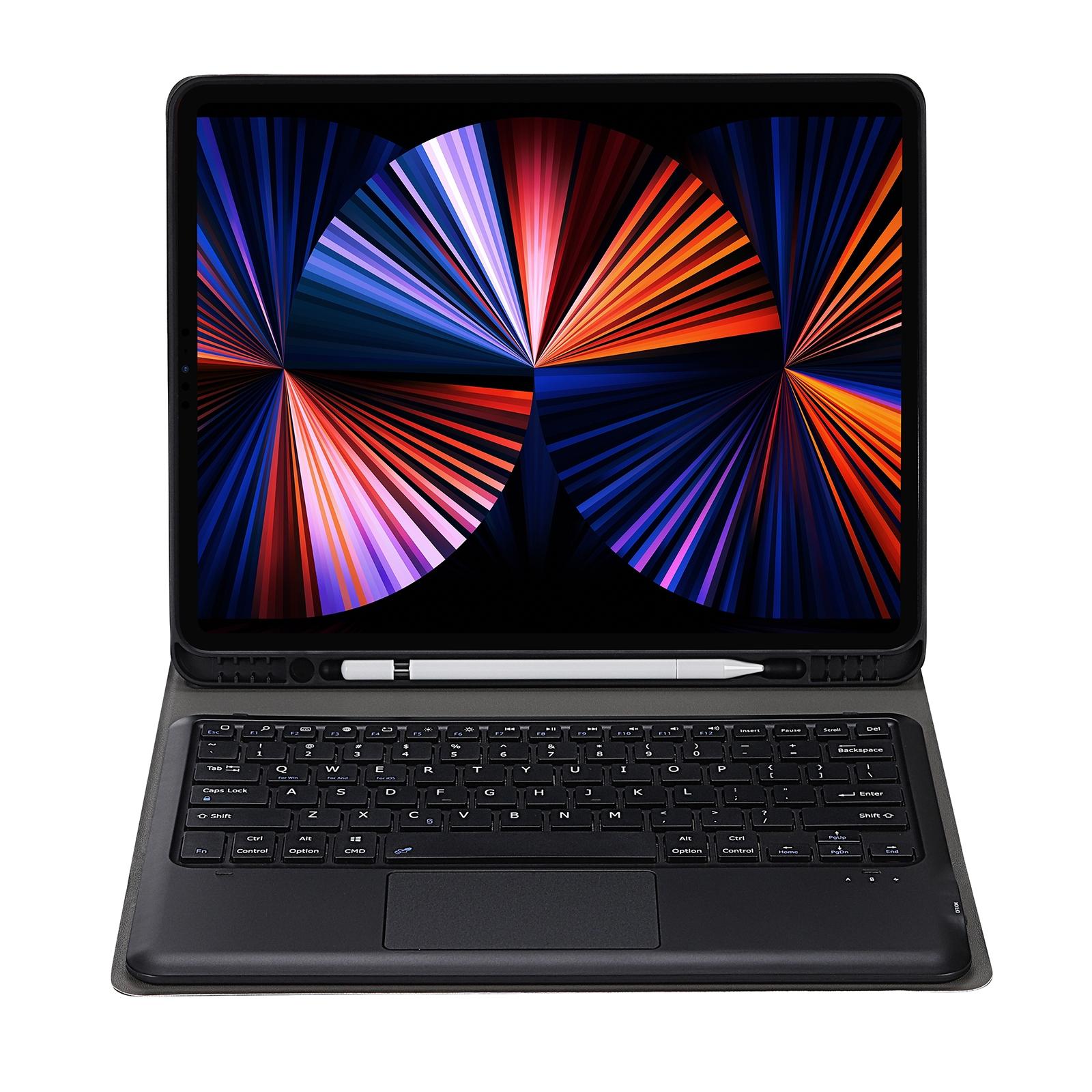 Detachable Bluetooth Keyboard Tablet Case For Ipad Pro 12.9 - Ultra-Thin With Touchpad Pen Slot & Holder - Gold