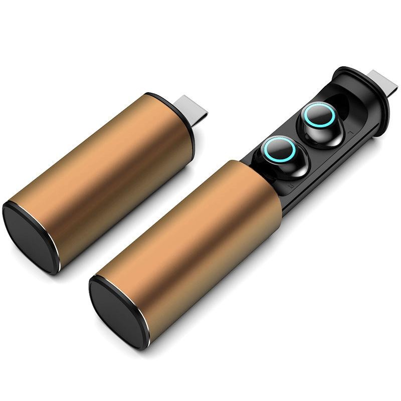 Wireless Tws Bluetooth Earphones - S5 Twins Sports Magnetic V5.0 - Gold