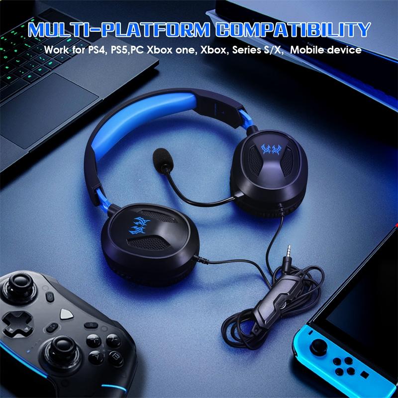 Omni Mic Gaming Headset 1.7M Cable Black+Blue - Black+Green