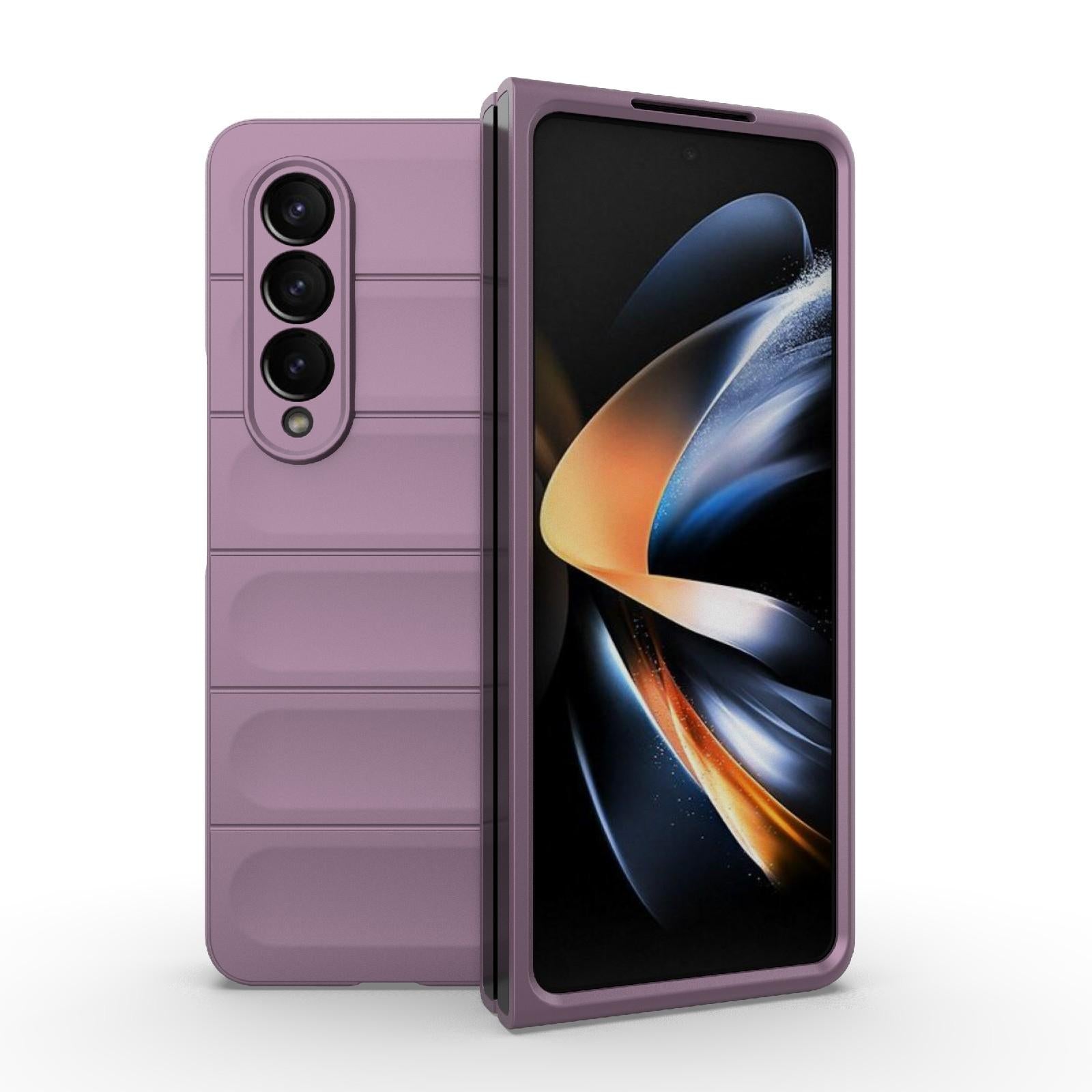 For Samsung Galaxy Z Fold4 5G Foldable Shockproof Phone Case with Magic Shield - Slim Design - White