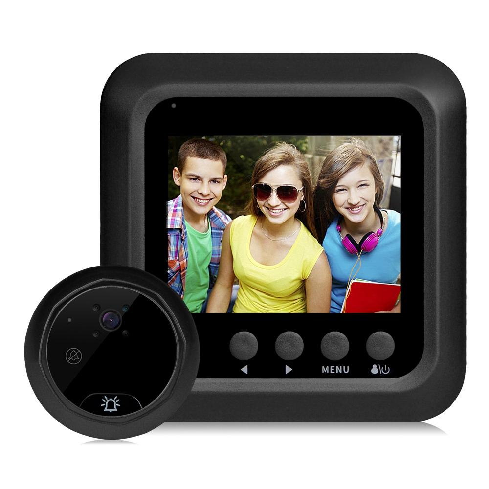 2.4 Screen 2.0Mp Security Camera With Night Vision And Video Recording - No Disturb Peephole Viewer - Gold