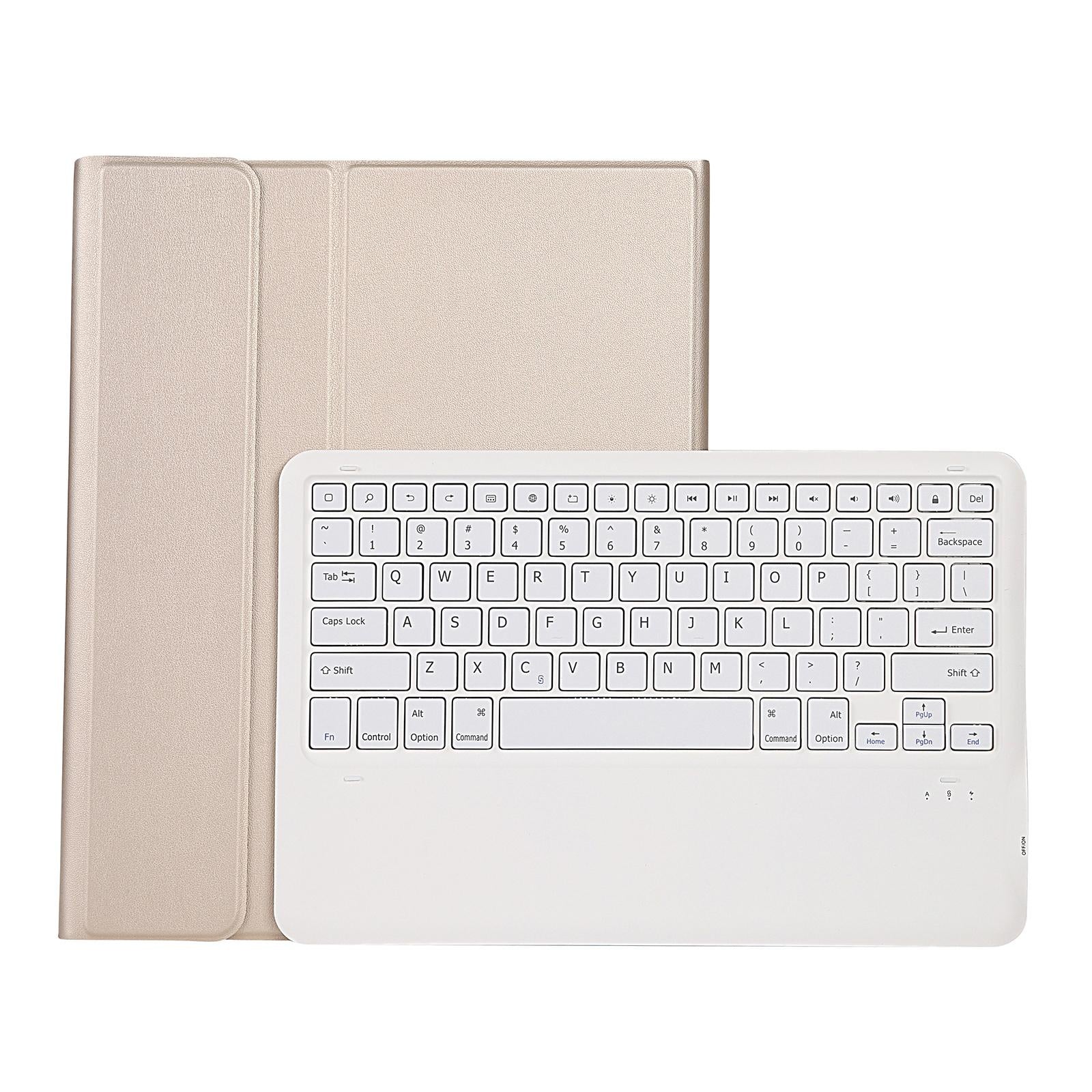 Ultra-Thin Detachable Bluetooth Keyboard Leather Case For Ipad Pro 12.9 2018 With Pen Slot - Gold