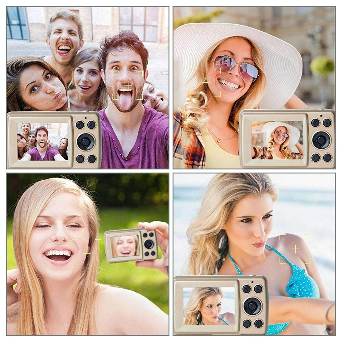 16Mp 4X Zoom Hd Digital Video Camera With 2.4 Tft Screen - Gold