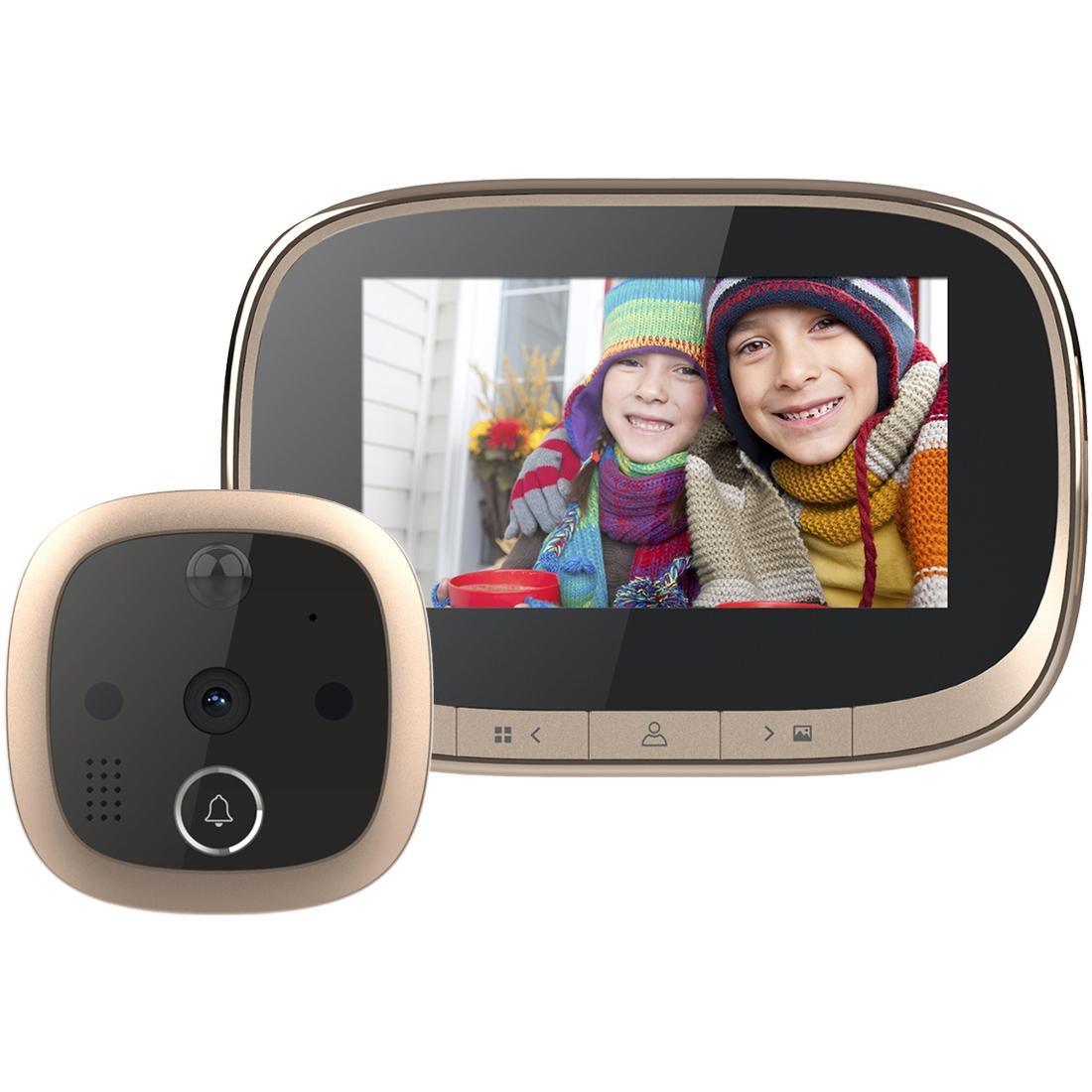 4.3 Security Door Viewer With 1.0Mp Camera Motion Detection Night Vision &amp; Music - 145 Degree Wide Angle &amp; Tf Card - Gold