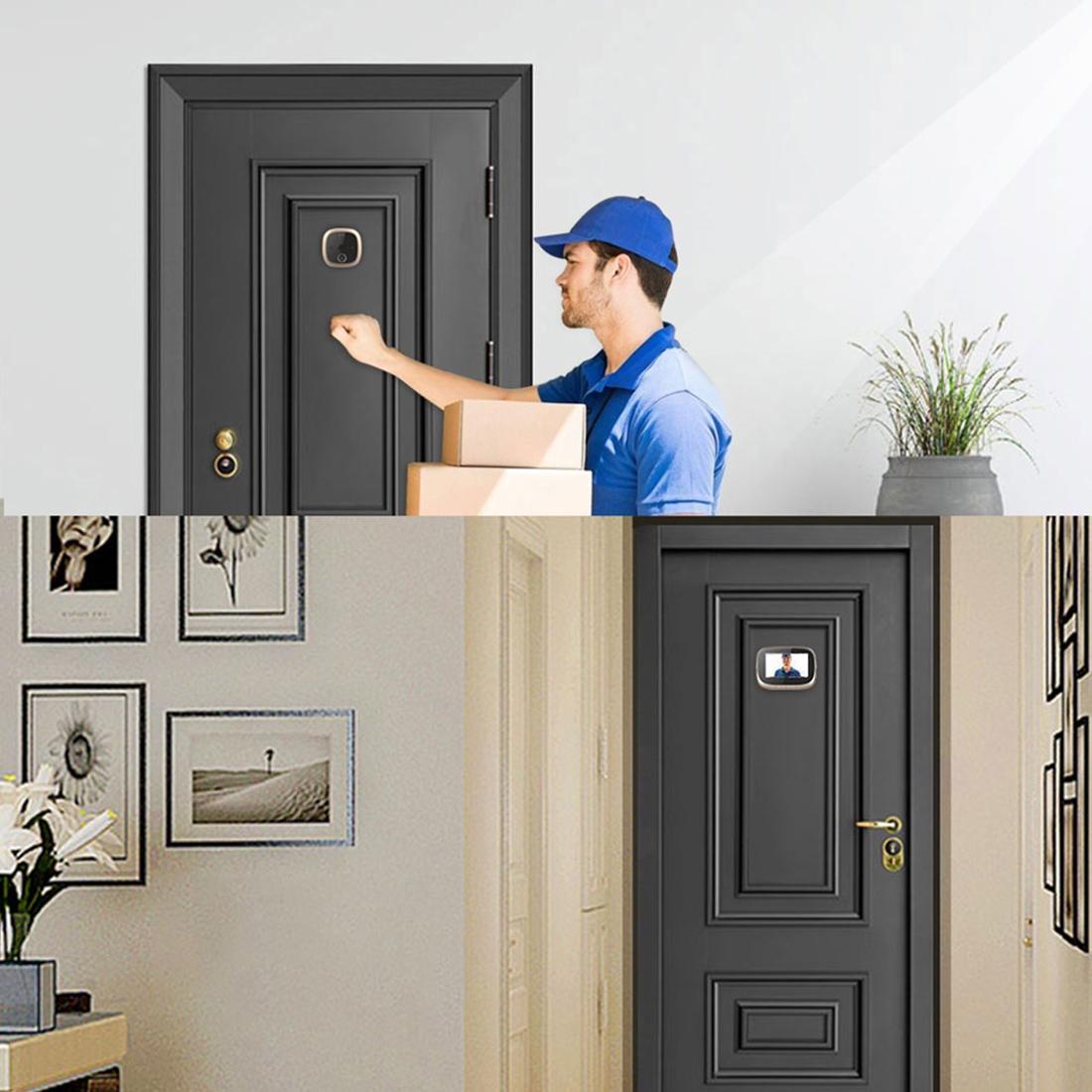 4.3 Security Door Viewer With 1.0Mp Camera Motion Detection Night Vision & Music - 145 Degree Wide Angle & Tf Card - Gold