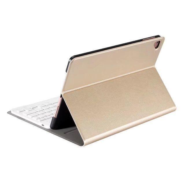 Bluetooth Keyboard & Leather Tablet Case For Ipad Pro / Air 9.7 2017 / 2018 - Detachable & Horizontal Flip With Holder - Gold