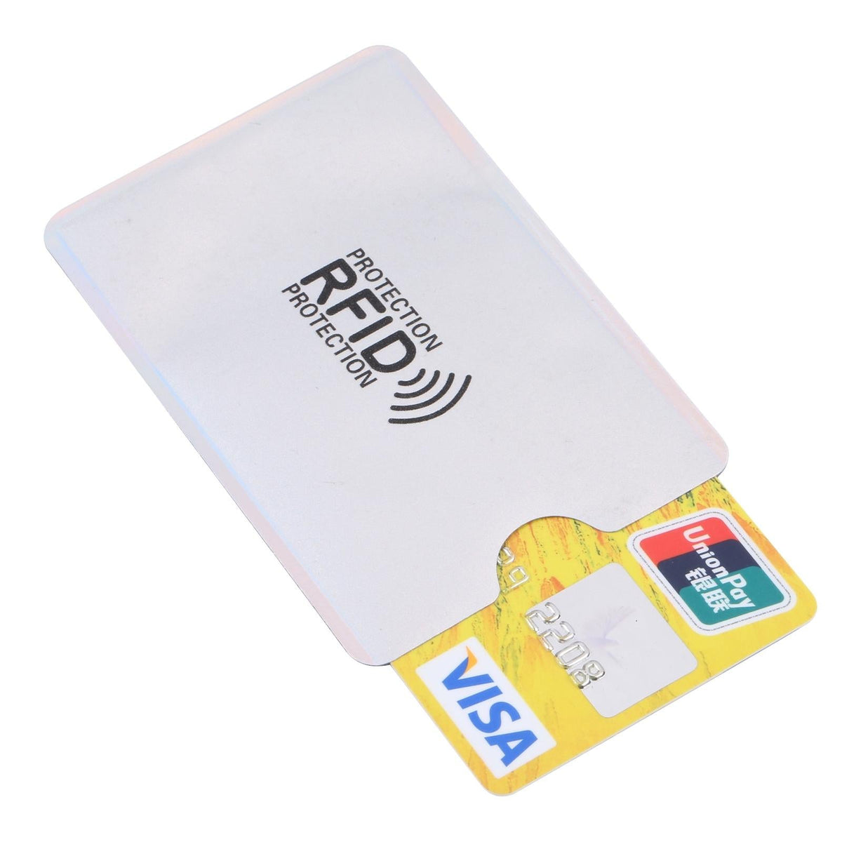 100 Rfid Blocking Aluminum Foil Card Sleeves - Pack - Gold