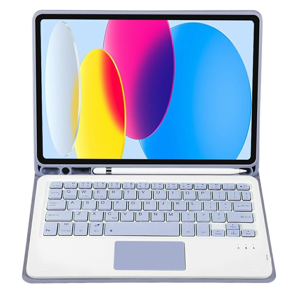 2022 Ipad 10.9 Lambskin Bluetooth Keyboard Case With Pen Slot - Gold