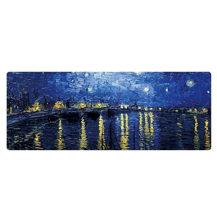 Large Oil Painting Desk Rubber Mouse Pad - Apricot Flower