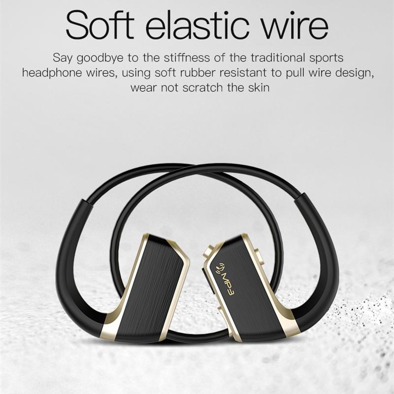 Wireless Sports Bluetooth Earphones - Binaural Hanging Type 5.0 - Gold
