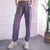 High Waist Drawstring Fitness Pants Black Size L - Quicksand Powder M