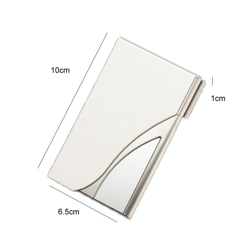 Stainless Steel Business Card Case Large Capacity - Lychee Coffee