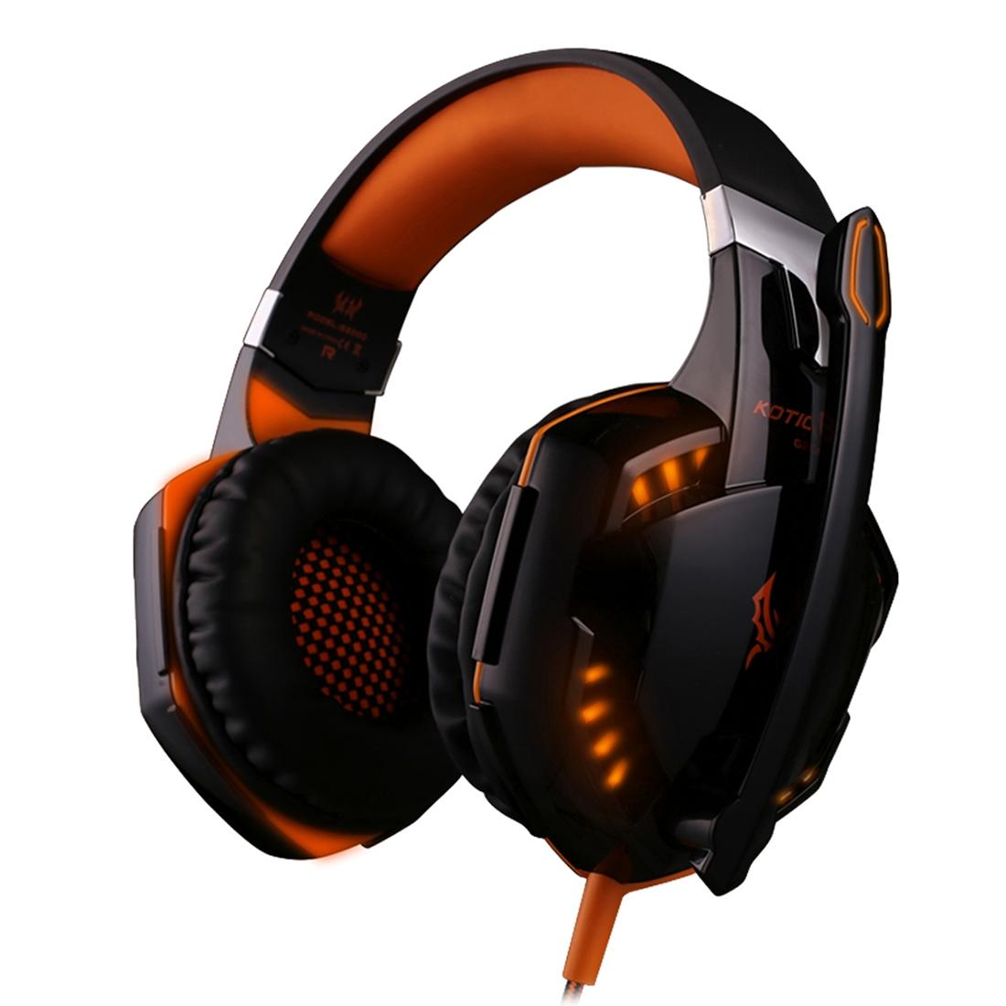 Over-Ear Gaming Headset With Mic Led Light And Stereo Bass For Pc Gamer - Blue + Black