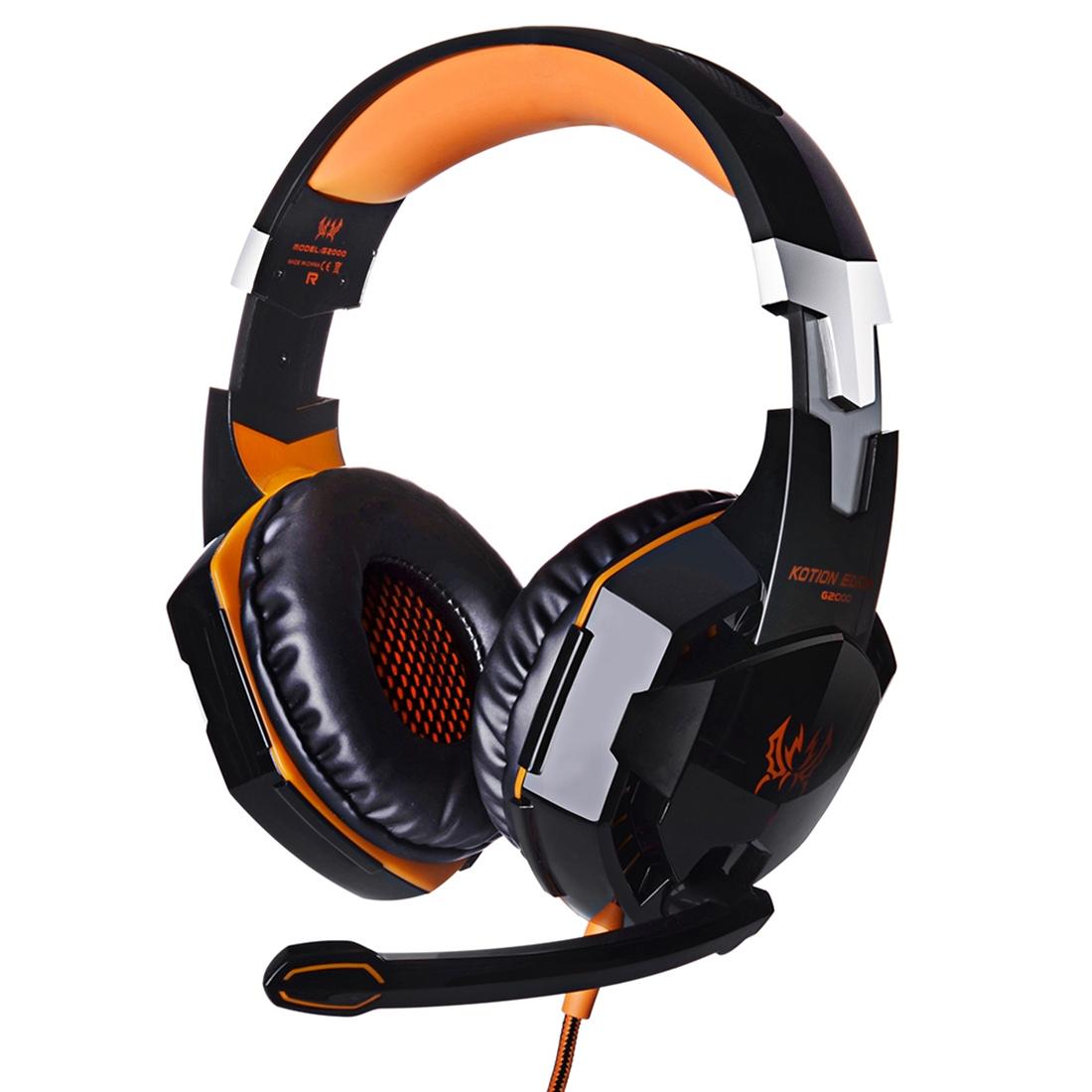 Over-Ear Gaming Headset With Mic Led Light And Stereo Bass For Pc Gamer - Blue + Black