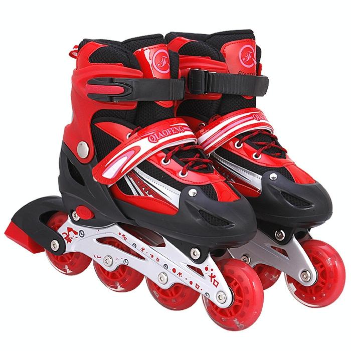 Flash Straight Row Roller Skating Shoes Suit for Children and Adults - Small Size - Blue