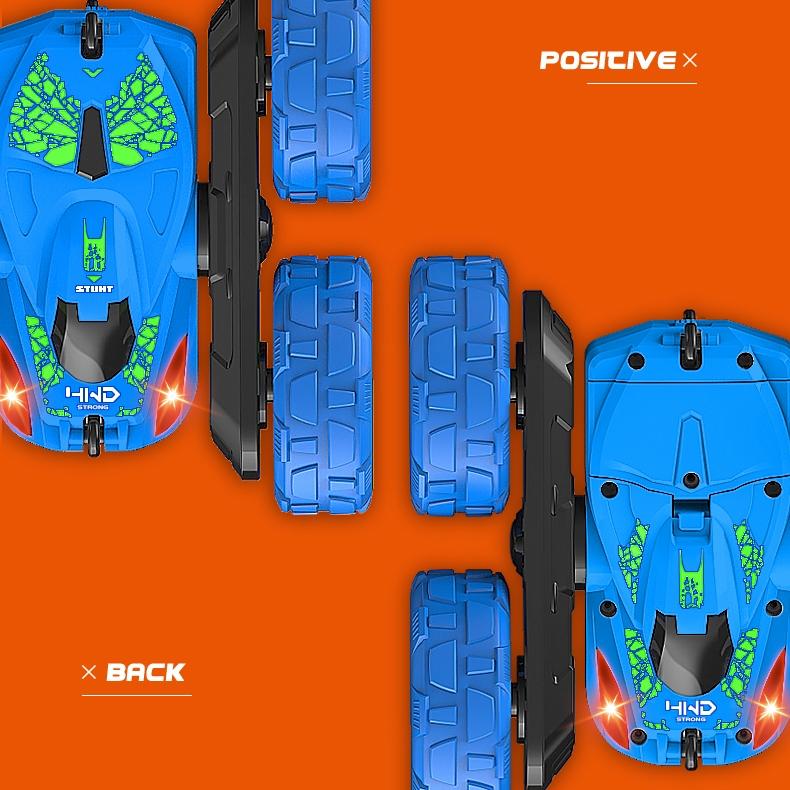Blue Stunt Tumbling Car Toy with 2.4ghz Remote Control